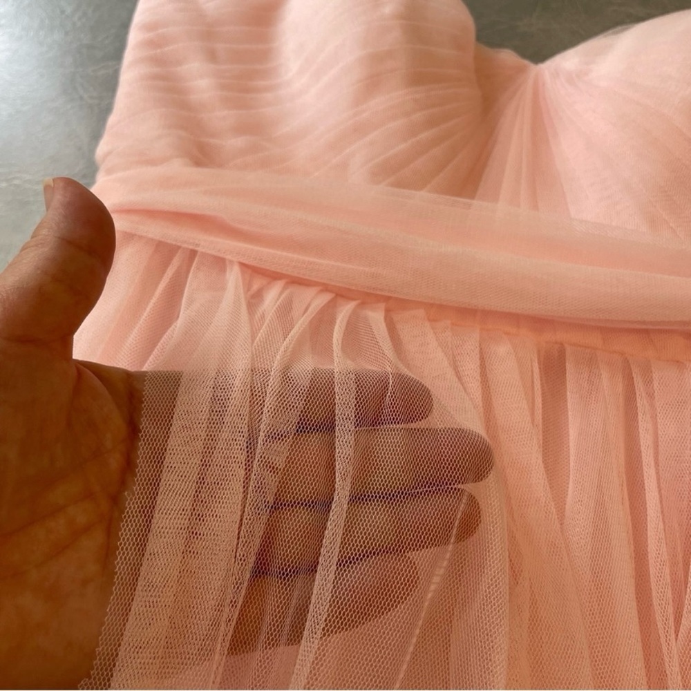 Wtoo Elegant Strapless Blush Pink Tulle Special Occasion Dress Evening Gown - Picture 12 of 14
